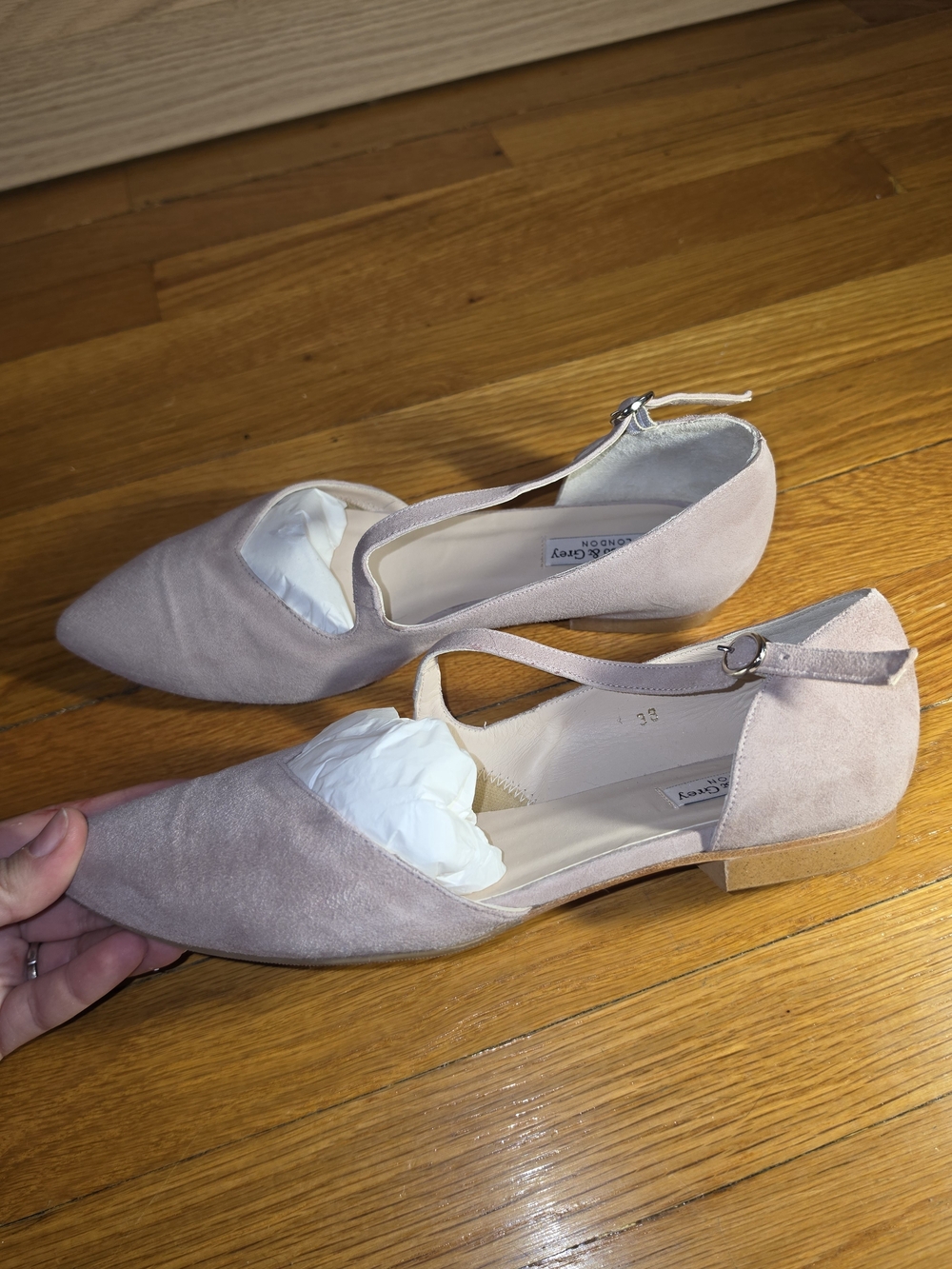 Sargasso & Grey Indy Pink Suede Flats 7.5 Wide - Picture 4 of 6